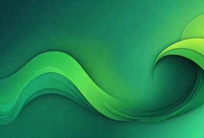 The primary subject of the image is a green wave, which is the main focus of the scene. The wave is depicted in a digital art style, giving it a modern and vibrant appearance. The setting is a green background, which complements the green wave and adds to the overall atmosphere of the image. The colors and mood of the image are predominantly green, creating a sense of calmness and tranquility.