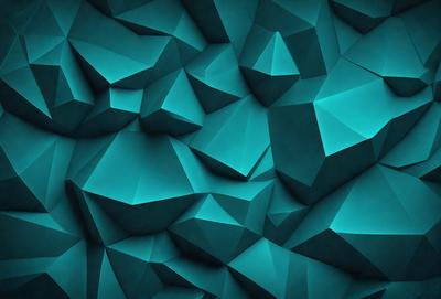 The primary subject of the image is a blue and green geometric pattern. The setting is a blue and green background, which creates a visually appealing contrast with the pattern. The visual style is a digital art or illustration, as the pattern is intricate and well-defined. The dominant colors are blue and green, which evoke a sense of calmness and tranquility.