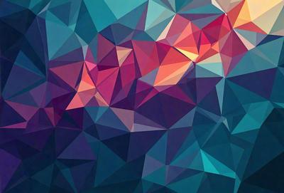 The primary subject of the image is a geometric pattern, featuring a mix of blue, red, and purple colors. The setting is a blue background, which creates a contrasting and visually appealing environment. The visual style of the image is a combination of digital art and illustration, showcasing the intricate design of the pattern. The colors and mood of the image are vibrant and lively, with the blue background providing a sense of calmness and tranquility.