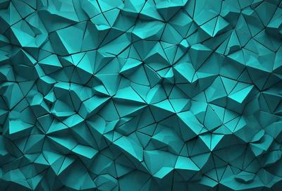 The primary subject of the image is a blue, geometric pattern. The setting is a blue background, and the visual style appears to be a digital art or illustration. The dominant colors are blue and white, creating a calm and soothing atmosphere.