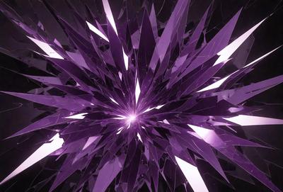 The primary subject of the image is a purple flower with a bright center. The setting is a dark background, which contrasts with the vibrant colors of the flower. The visual style is a close-up of the flower, showcasing its details. The dominant colors are purple and bright, creating a mood of elegance and beauty.