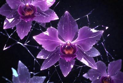 Purple flowers with purple petals and yellow centers.