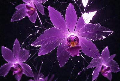 Purple orchid with yellow center, surrounded by purple petals.
