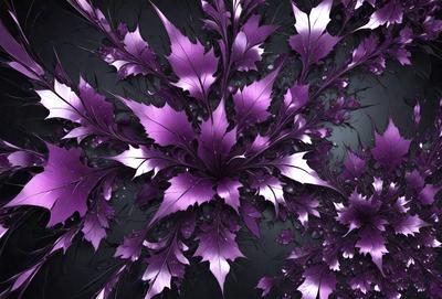 Purple leaves on a purple background.
