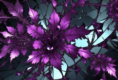 Purple leaves on a purple background.