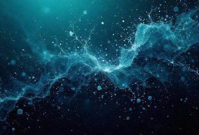The primary subject of the image is a blue, swirling, and flowing pattern, which appears to be a digital art or illustration. The setting is a dark background, which contrasts with the blue swirls. The visual style is a combination of digital art and illustration, creating a unique and captivating image. The colors and mood of the image are predominantly blue, giving it a calm and serene atmosphere.