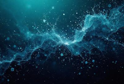 The primary subject of the image is a blue, swirling, and flowing pattern, which appears to be a digital art or illustration. The setting is a dark background, which contrasts with the blue swirls. The visual style is a combination of digital art and illustration, creating a unique and captivating image. The colors and mood of the image are predominantly blue, giving it a calm and serene atmosphere.