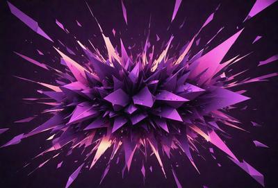 The primary subject of the image is a purple, pink, and white geometric pattern. The setting is a dark background, which contrasts with the vibrant colors of the pattern. The visual style is a combination of digital art and illustration, creating a unique and eye-catching design. The dominant colors in the image are purple, pink, and white, giving the overall atmosphere a sense of creativity and artistic expression.