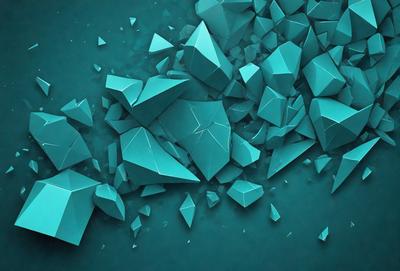 The primary subject of the image is a collection of blue and white geometric shapes, which are arranged in a visually appealing manner. The setting is a blue background, which provides a contrasting and complementary color to the shapes. The visual style of the image is a combination of digital art and illustration, as the shapes are carefully crafted and arranged to create a cohesive and aesthetically pleasing composition. The dominant colors in the image are blue and white, which contribute to a calm and serene atmosphere.