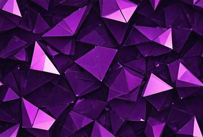 The primary subject of the image is a close-up of a purple geometric pattern, which appears to be a combination of triangles and diamonds. The setting is a purple background, which complements the geometric pattern. The visual style is a digital art or illustration, as the pattern is intricately detailed and the colors are vibrant. The dominant colors are purple and various shades of purple, creating a calm and soothing atmosphere.