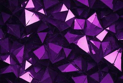The primary subject of the image is a purple patterned background with a geometric design. The setting is a dark purple background, which creates a contrast with the geometric shapes. The visual style is a combination of digital art and illustration, as the geometric shapes are created using a digital medium. The colors and mood of the image are predominantly purple, giving it a calm and soothing atmosphere.