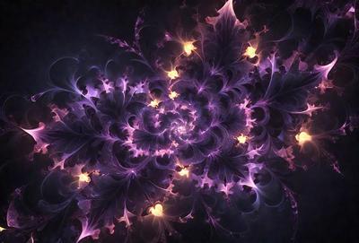 The primary subject of the image is a purple and black spiral pattern, which appears to be a digital art or illustration. The setting is a dark background, which contrasts with the vibrant colors of the spiral pattern. The visual style suggests that the image is a creative and artistic representation of the spiral pattern. The dominant colors are purple and black, giving the image a bold and striking appearance.