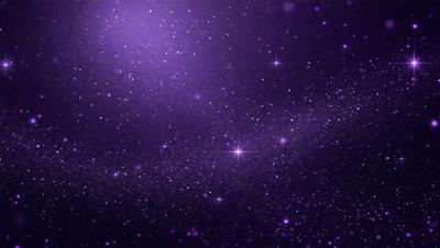The primary subject of the image is a purple background with a starry sky. The setting is a dark, star-filled sky, and the visual style is a purple gradient. The colors and mood of the image are predominantly purple, creating a serene and calming atmosphere.