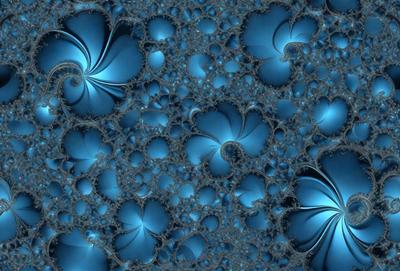 The primary subject of the image is a blue and white swirling pattern, which appears to be a digital art or illustration. The setting is a blue background, and the visual style is a combination of digital art and illustration. The dominant colors are blue and white, creating a calming and soothing atmosphere.