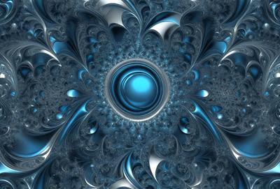 The primary subject of the image is a blue, round, and shiny object, which appears to be a blue ball or a blue sphere. The setting is a blue background, which complements the blue object. The visual style of the image is digital art, as it is a close-up of the blue object with a blue background. The colors and mood of the image are predominantly blue, creating a calm and serene atmosphere.