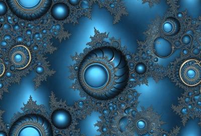 The primary subject of the image is a blue and white patterned background featuring a series of interconnected circles. The setting appears to be a digital art or illustration, with a visually appealing and intricate design. The dominant colors in the image are blue and white, creating a sense of harmony and balance. The overall atmosphere of the image is one of creativity and artistic expression.
