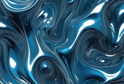The primary subject of the image is a blue, swirling, and flowing pattern. The setting is a blue background, which creates a visually striking contrast with the swirling pattern. The visual style is a combination of digital art and illustration, giving the image a unique and artistic appearance. The dominant colors are blue and silver, creating a sense of depth and movement in the image.