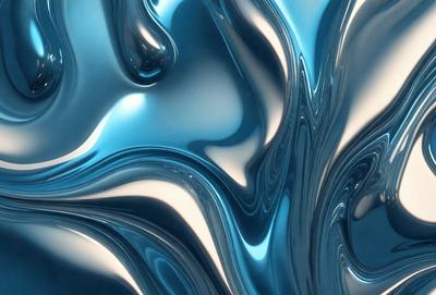 The primary subject of the image is a blue, swirling, and flowing pattern, which appears to be a digital art or illustration. The setting is a blue background, and the visual style is a combination of digital art and illustration. The colors and mood of the image are predominantly blue, creating a calm and serene atmosphere.