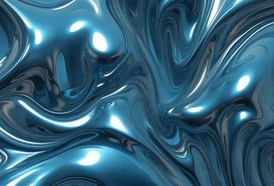 The primary subject of the image is a blue, swirling, and flowing pattern, which appears to be a digital art or illustration. The setting is a blue background, and the visual style is a combination of digital art and illustration. The colors and mood of the image are predominantly blue, creating a calm and serene atmosphere.