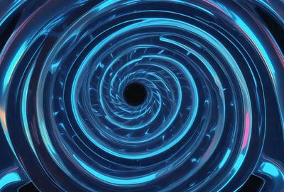 The primary subject of the image is a blue spiral, which appears to be a swirling pattern or a vortex. The setting is a blue background, which complements the spiral's vibrant color. The visual style is a digital art or illustration, as the spiral is depicted in a detailed and intricate manner. The colors and mood of the image are predominantly blue, creating a sense of calmness and tranquility.