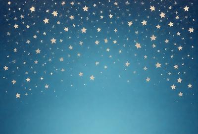 The primary subject of the image is a blue sky filled with stars. The setting is a night sky, and the visual style is a digital art or illustration. The dominant colors are blue and white, creating a serene and peaceful atmosphere.