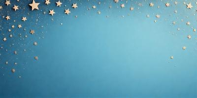 The primary subject of the image is a blue background with a pattern of stars. The setting is a dark blue sky, and the visual style is a digital art or illustration. The dominant colors are blue and white, creating a calm and serene atmosphere.