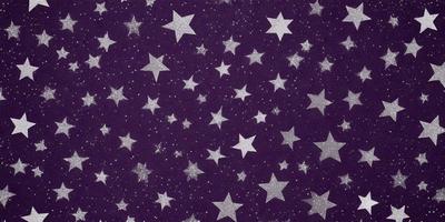 The primary subject of the image is a pattern of stars, which are scattered across a purple background. The setting appears to be a night sky, with the stars creating a sense of depth and dimension. The visual style of the image is a combination of digital art and illustration, as the stars are depicted in a realistic manner while the purple background adds a touch of creativity. The colors and mood of the image are predominantly purple, which gives it a calm and serene atmosphere.