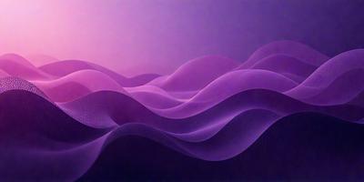 The primary subject of the image is a purple wave, which is the main object, scene, or focus of the image. The setting/background features a purple sky, which adds to the overall atmosphere of the image. The visual style of the image is digital art, as it is a digital illustration of a wave. The dominant colors in the image are purple and pink, creating a calming and serene mood.
