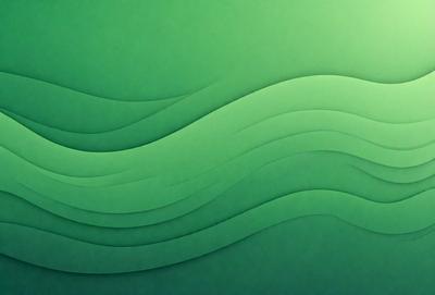 The primary subject of the image is a green wave-like pattern, which is the main focus of the image. The setting is a green background, and the visual style appears to be a digital art or illustration. The dominant colors in the image are green, and the overall atmosphere is calm and serene.