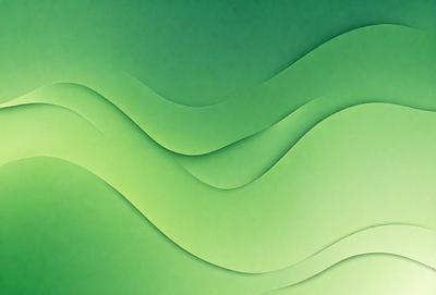 The primary subject of the image is a green, curved, and wavy surface. The setting is a green background, which creates a visually appealing contrast with the curved surface. The visual style is a combination of a photo and digital art, as the curved surface appears to be a digital artwork on a green background. The colors and mood of the image are predominantly green, giving it a calm and soothing atmosphere.
