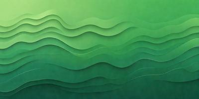 The primary subject of the image is a green wave pattern, which is the main object, scene, or focus of the image. The setting or background is a green surface, which could be a wall, a fabric, or a painting. The visual style of the image is a digital art or illustration, as it is a well-defined and detailed pattern. The colors and mood of the image are predominantly green, creating a calm and soothing atmosphere.