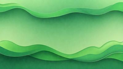 The primary subject of the image is a green, wavy surface, which appears to be a digital art or illustration. The setting is a green background, and the visual style is a combination of a photo and a digital art or illustration. The colors and mood of the image are predominantly green, creating a calm and serene atmosphere.