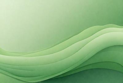 The primary subject of the image is a green, curved, and flowing object that resembles a wave or a piece of art. The setting is a green background, which complements the green color of the main subject. The visual style appears to be a combination of digital art and illustration, creating a unique and eye-catching design. The colors and mood of the image are predominantly green, giving it a calm and soothing atmosphere.