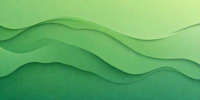 The primary subject of the image is a green, curved, and wavy surface, which appears to be a piece of art or a decorative element. The setting is a wall, and the visual style is a combination of digital art and illustration. The colors and mood of the image are predominantly green, creating a calm and soothing atmosphere.