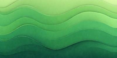 The primary subject of the image is a green wave pattern, which is a digital artwork. The setting is a green background, and the visual style is digital art. The dominant colors are green, and the overall atmosphere is calm and serene.