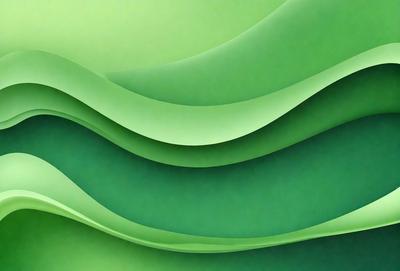 The primary subject of the image is a green, curved surface that resembles a piece of fabric or a wall. The setting is a room with a green background, and the visual style appears to be a digital art or illustration. The colors and mood of the image are predominantly green, creating a calm and soothing atmosphere.