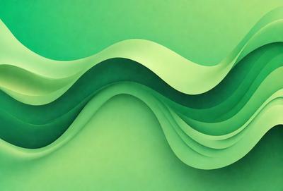 The primary subject of the image is a green wave or a green water-like surface. The setting is a green background, which creates a vibrant and lively atmosphere. The visual style is a combination of a photo and digital art, giving the image a unique and artistic appearance. The colors and mood are predominantly green, which adds to the overall sense of freshness and natural beauty.