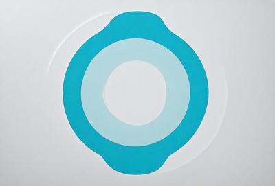 The primary subject of the image is a blue circle with a white center. The circle is the main object, and it is placed on a white background. The visual style of the image is a combination of digital art and illustration, creating a unique and eye-catching design. The dominant colors in the image are blue and white, giving it a clean and modern appearance.