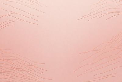 The primary subject of the image is a pink background with a pattern of orange lines. The setting is a room with a wall painted in a pink hue. The visual style is a combination of a photo and a drawing, creating a unique and artistic appearance. The colors and mood of the image are predominantly pink and orange, giving it a warm and inviting atmosphere.