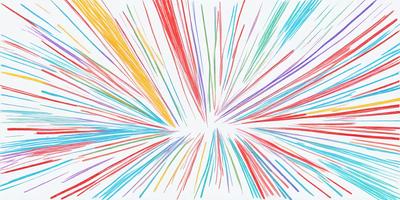 The primary subject of the image is a colorful, abstract artwork featuring a brightly colored explosion. The setting is a white background, which provides a clean and uncluttered environment for the artwork. The visual style is a combination of digital art and illustration, creating a vibrant and dynamic piece. The colors and mood of the image are predominantly bright and energetic, with a sense of movement and excitement.