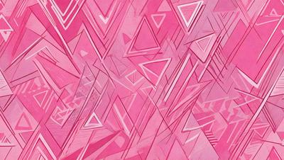 The primary subject of the image is a pink geometric pattern. The setting is a pink background, and the visual style is a digital art or illustration. The dominant colors are pink and red, creating a warm and vibrant atmosphere.