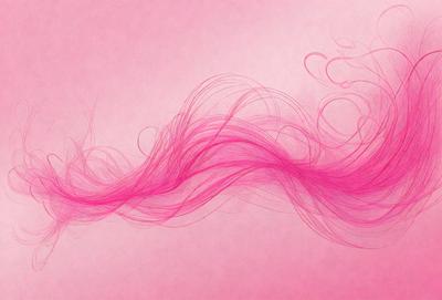 The primary subject of the image is a pink wave or flowing pattern. The setting is a white background, which provides a clean and minimalist appearance. The visual style is a combination of digital art and illustration, creating a unique and eye-catching design. The dominant colors are pink and white, giving the image a warm and soothing atmosphere.