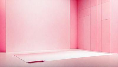 The primary subject of the image is a red pencil. The setting is a pink wall, which serves as the backdrop for the pencil. The visual style is a close-up of the pencil, emphasizing its color and texture. The dominant colors are red and pink, creating a warm and inviting atmosphere.