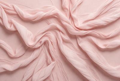 The primary subject of the image is a pink sheet with a pattern of pink and white fabric. The sheet is draped over a surface, creating a visually appealing and textured backdrop. The visual style of the image is a close-up of the sheet, showcasing the intricate pattern and colors. The colors and mood of the image are predominantly pink and white, creating a warm and inviting atmosphere.