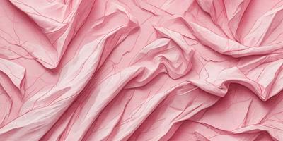 The primary subject of the image is a pink sheet with wrinkles and folds. The setting is a pink background, and the visual style is a close-up of the sheet. The colors and mood of the image are predominantly pink, creating a warm and inviting atmosphere.