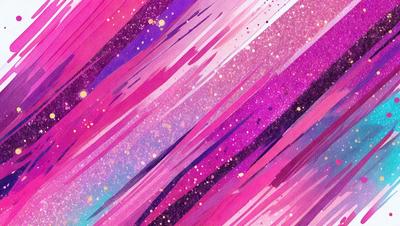 The primary subject of the image is a colorful, abstract design featuring a mix of pink, purple, and gold colors. The setting is a pink and purple background, which adds to the overall mood of the image. The visual style is a combination of digital art and illustration, creating a unique and eye-catching pattern. The colors and mood of the image are vibrant and lively, evoking a sense of creativity and artistic expression.