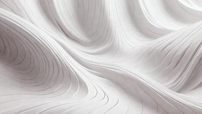 The primary subject of the image is a white paper with a pattern of waves. The setting is a white background, and the visual style appears to be a digital art or illustration. The dominant colors are white and gray, creating a clean and minimalist atmosphere.