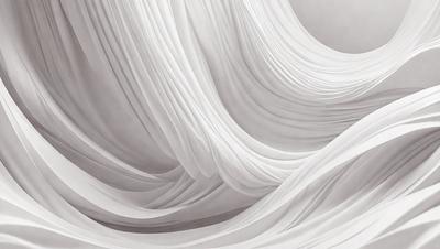 The primary subject of the image is a white sheet of fabric, which is the main object, scene, or focus of the image. The setting is a white background, which provides a clean and minimalistic environment. The visual style is a digital art or illustration, as the sheet of fabric appears to be digitally manipulated or drawn. The colors and mood of the image are predominantly white, giving it a clean, serene, and calming atmosphere.
