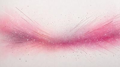 The primary subject of the image is a pink and white painting or drawing. The setting is a white background, and the visual style appears to be a combination of digital art and illustration. The colors and mood of the image are predominantly pink and white, creating a soft and delicate atmosphere.