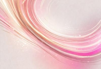 The primary subject of the image is a woman's long, curly hair. The setting is a white background, which provides a clean and minimalistic environment. The visual style is a digital art or illustration, as the hair appears to be drawn or manipulated. The colors and mood of the image are predominantly pink, giving it a warm and feminine atmosphere.